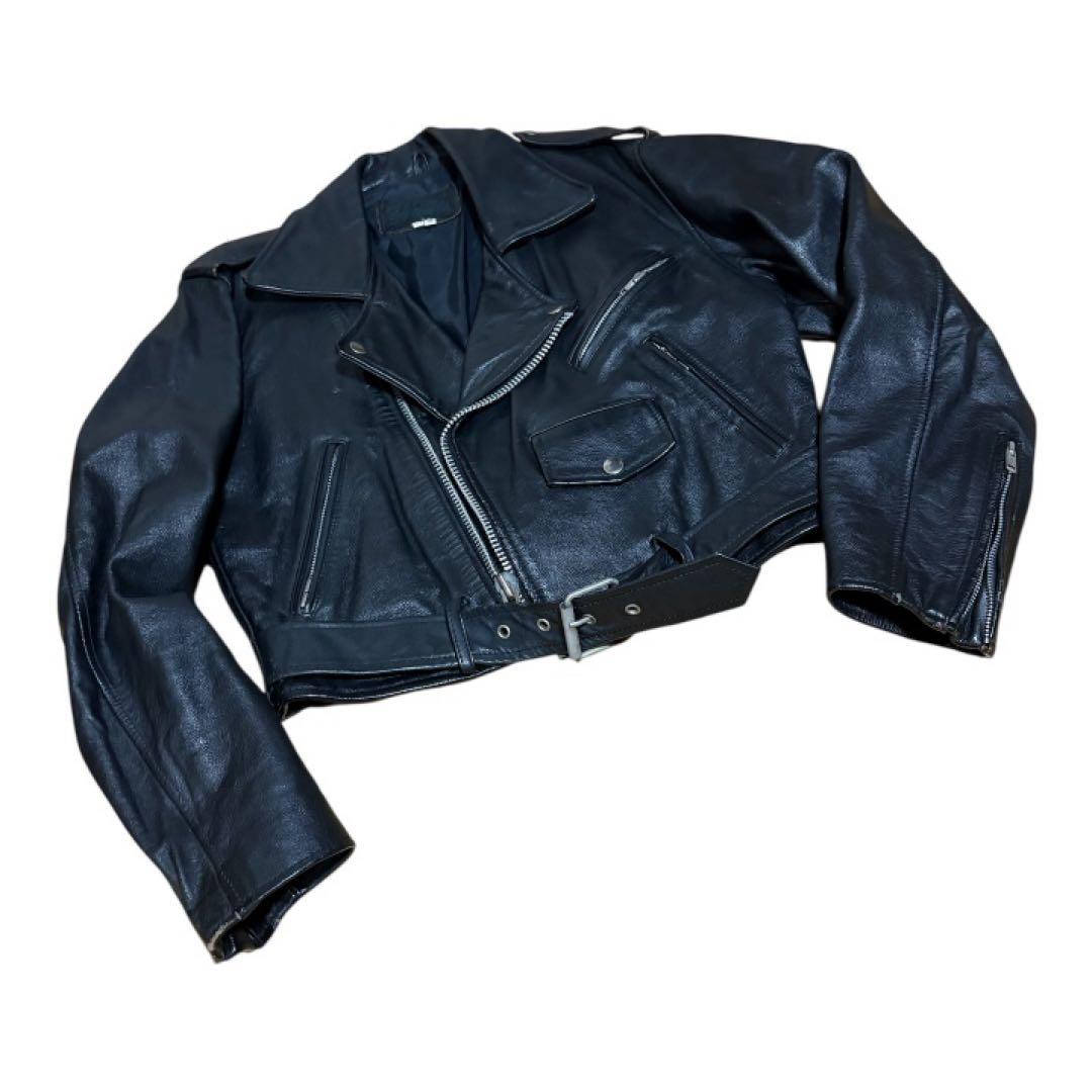 80s 90s ダブルライダースジャケット 短丈