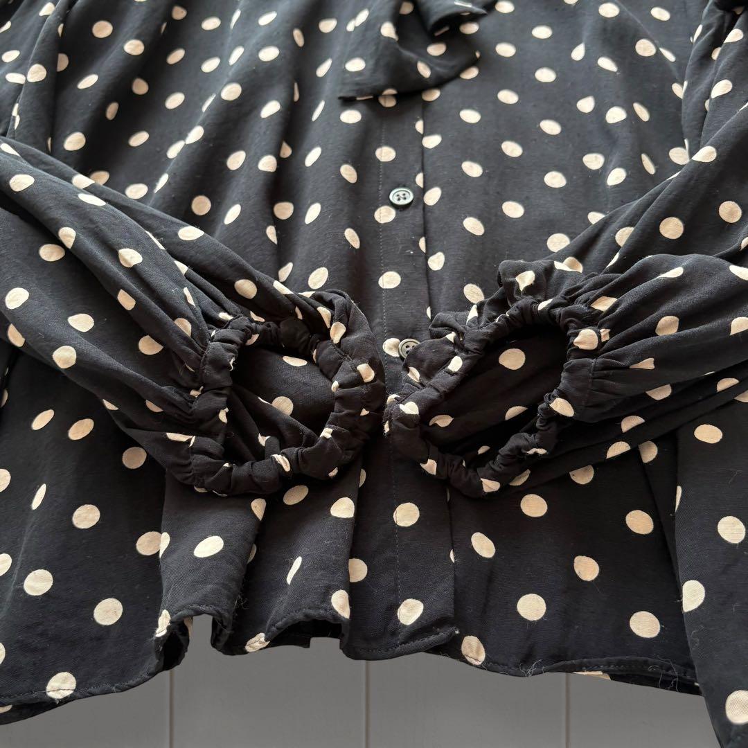 23SS／ジャーナルスタンダードレサージュ☆ボウタイ付きドット長袖とろみブラウス