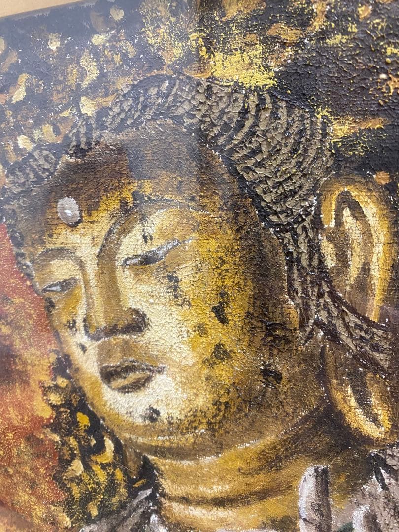 弥勒菩薩　山田郡司作　称明寺 額装 菩薩　油彩 油彩画 日本画　仏画 絵画