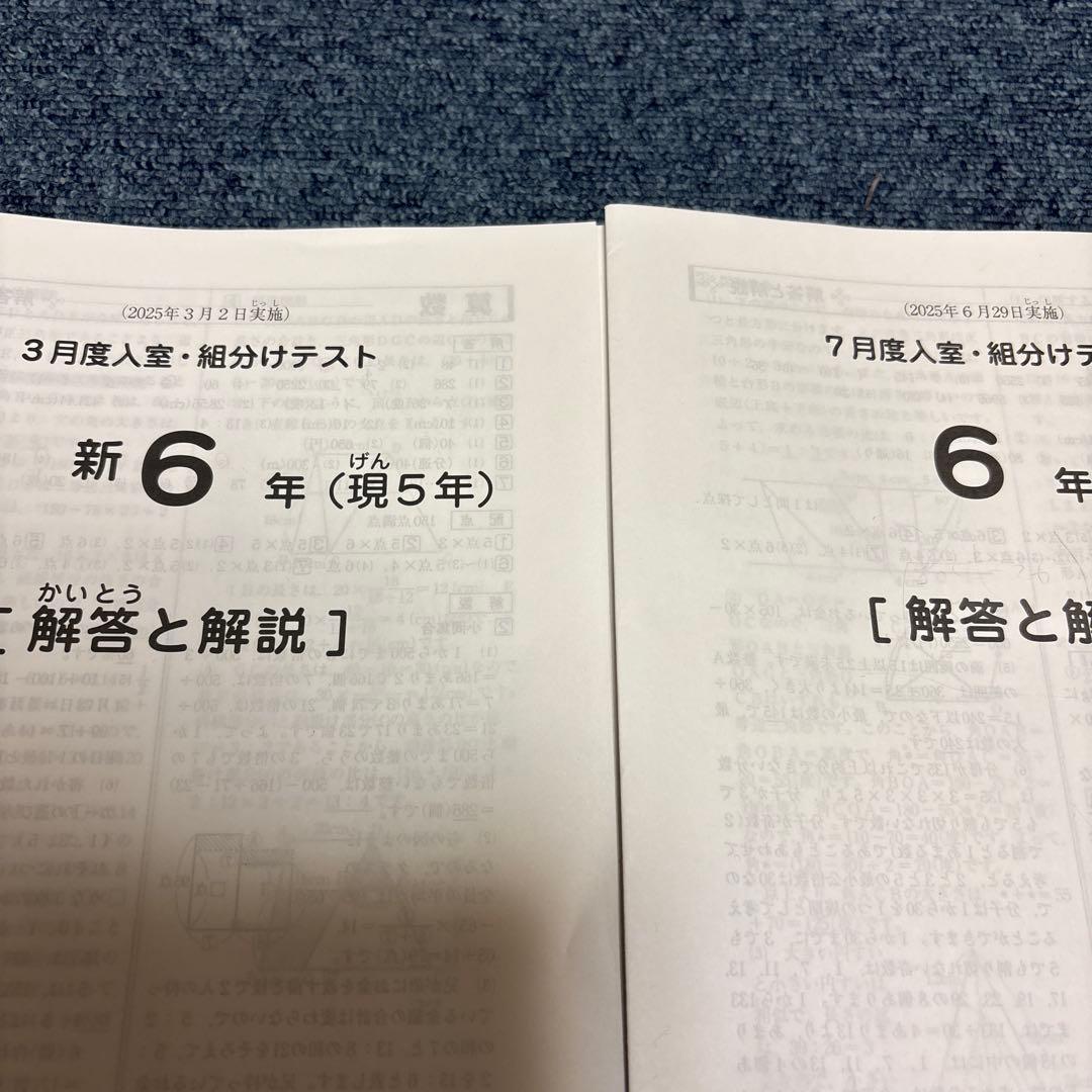 2026年度受験組最新サピックス入室組分けマンスリー6年フルセット一年分　原本