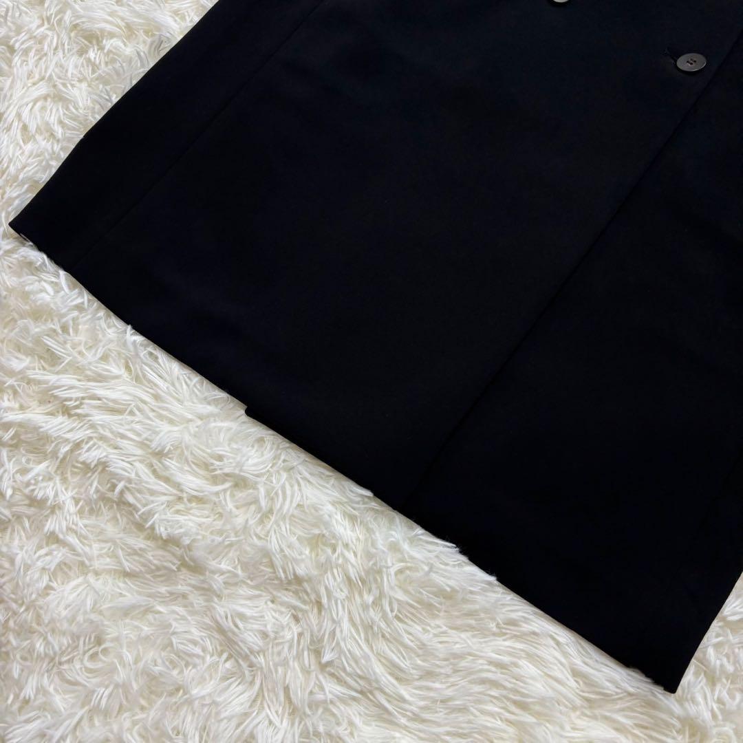 美品 Theory セオリー ロング ジレ アドミラルクレープ ダブル ブラック