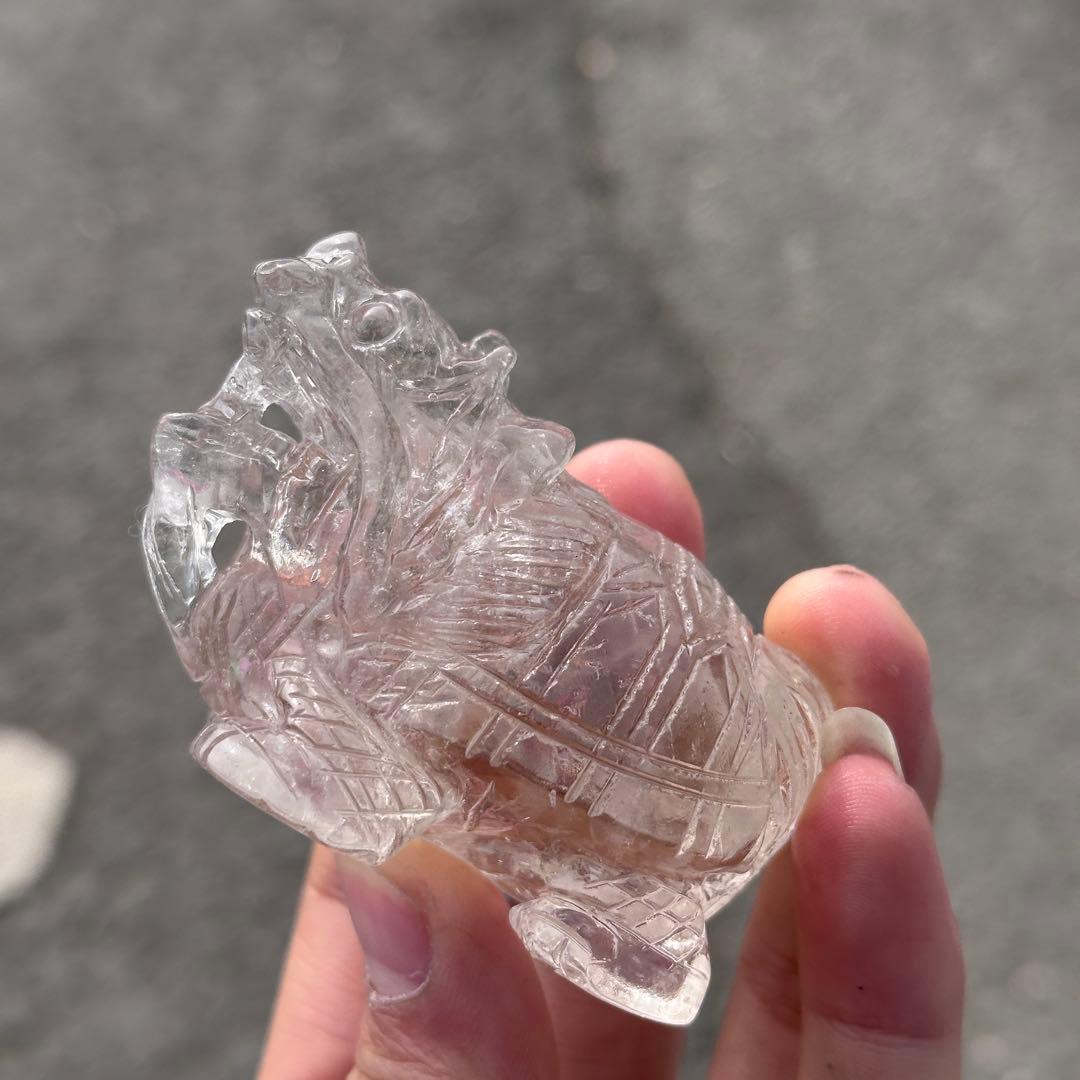 天然石水晶のロングイ　置物　ご購入前に在庫確認G.1411