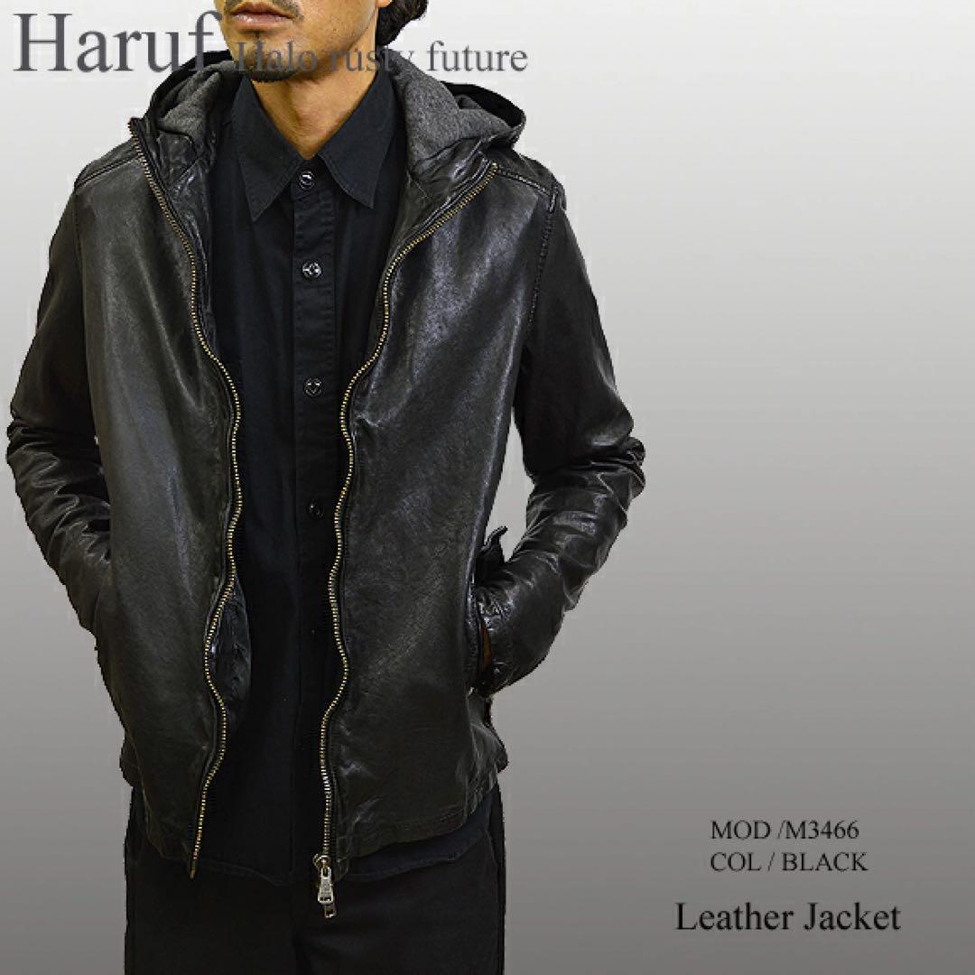 超お得 新品 本革 レザージャケット 革ジャン ライダース メンズ フード
