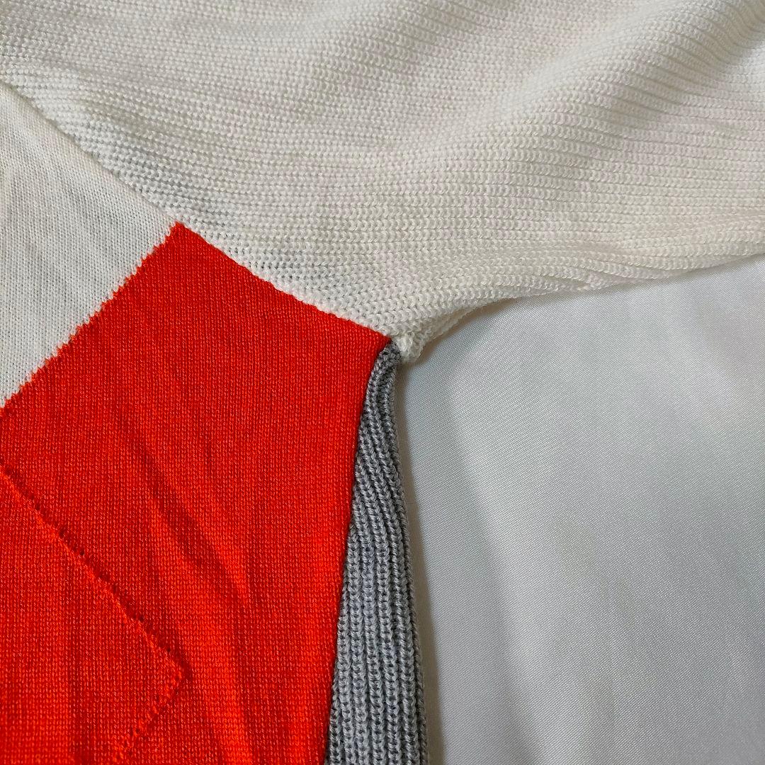 下げ札付き マンシングウェア アーガイルチェック タートルネック ニット L