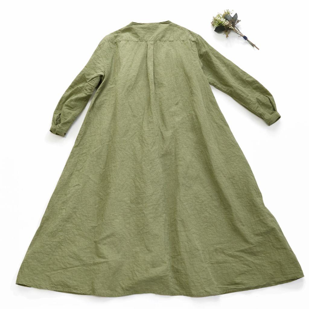 nest Robe│コットンリネン ロングワンピース ゆったり カーキ 洗える