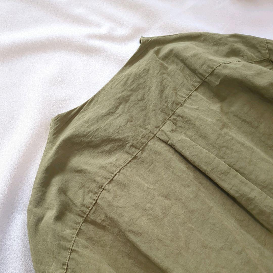 nest Robe│コットンリネン ロングワンピース ゆったり カーキ 洗える