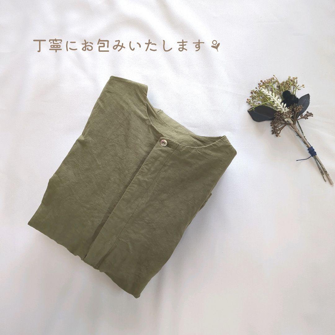 nest Robe│コットンリネン ロングワンピース ゆったり カーキ 洗える