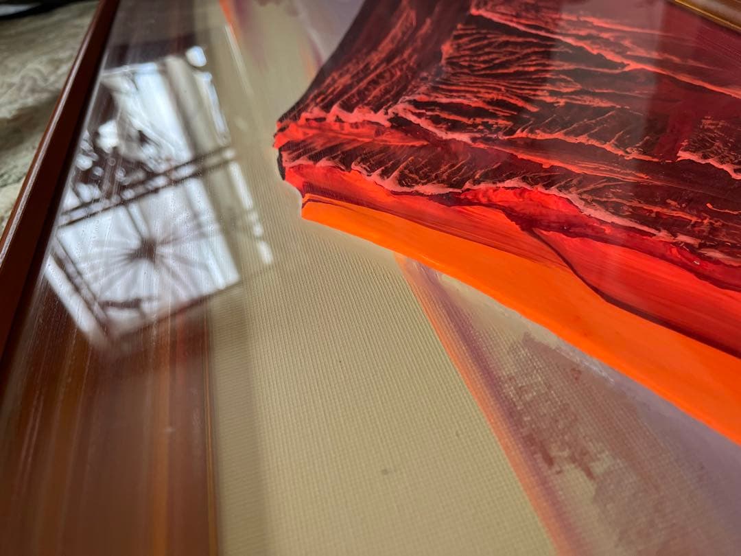 【赤富士絵画】百瀬善明作　厚盛赤富士