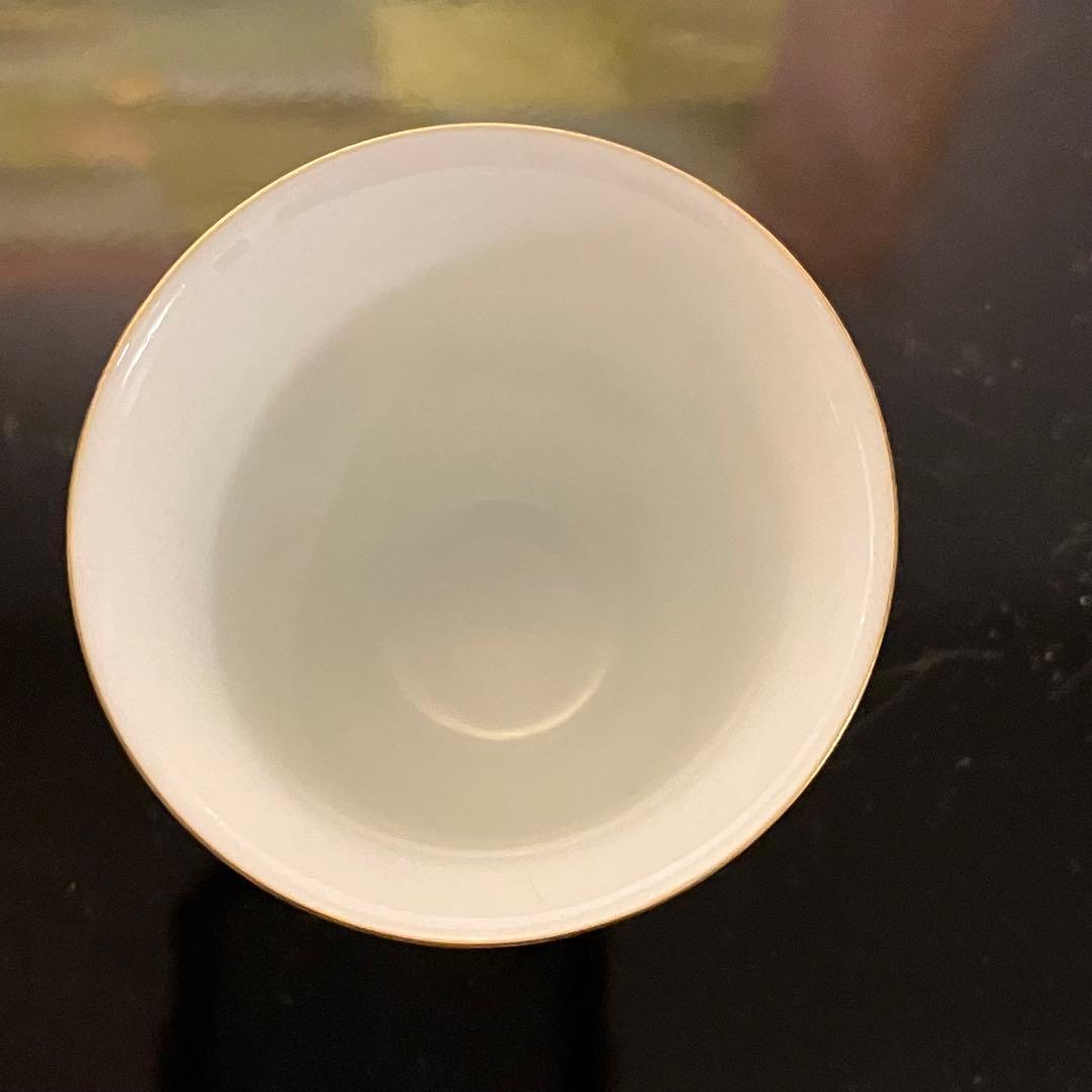 【新品未使用】遊茶　景徳鎮　粉彩扒花 茶杯 苹果緑（花蝶） 30ml