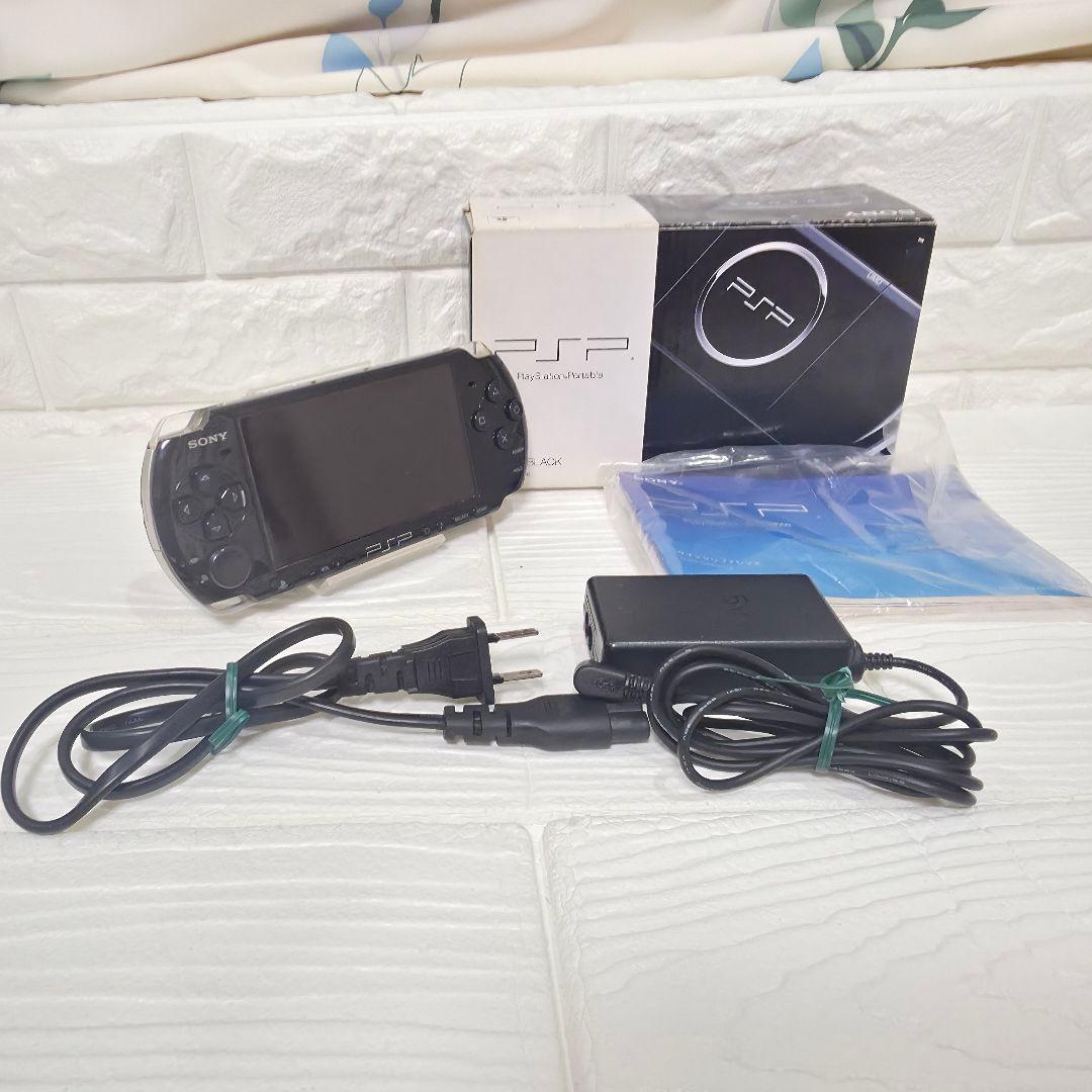 228】焼けあり】【完品】PSP 3000　ピアノブラック　箱付き　新品電池