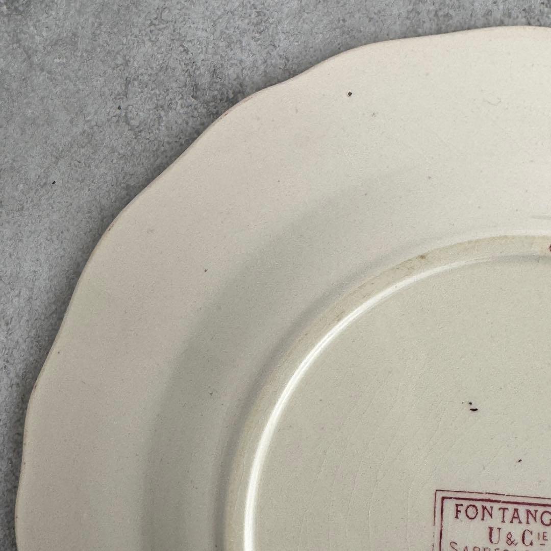 ③美品　フランスアンティーク　サルグミンヌ　Fontanges ディナープレート