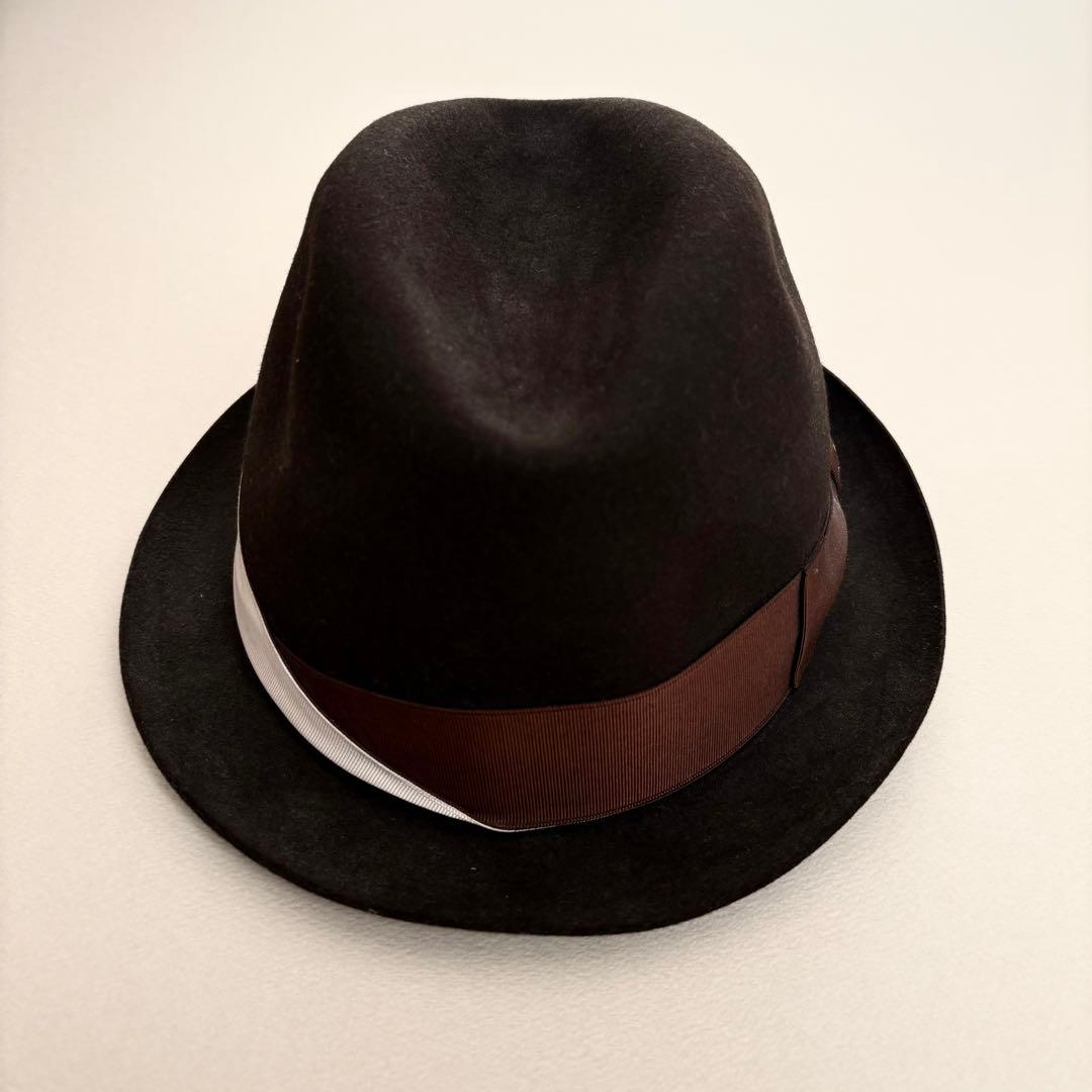 【ボルサリーノ フェルトハット こげ茶】