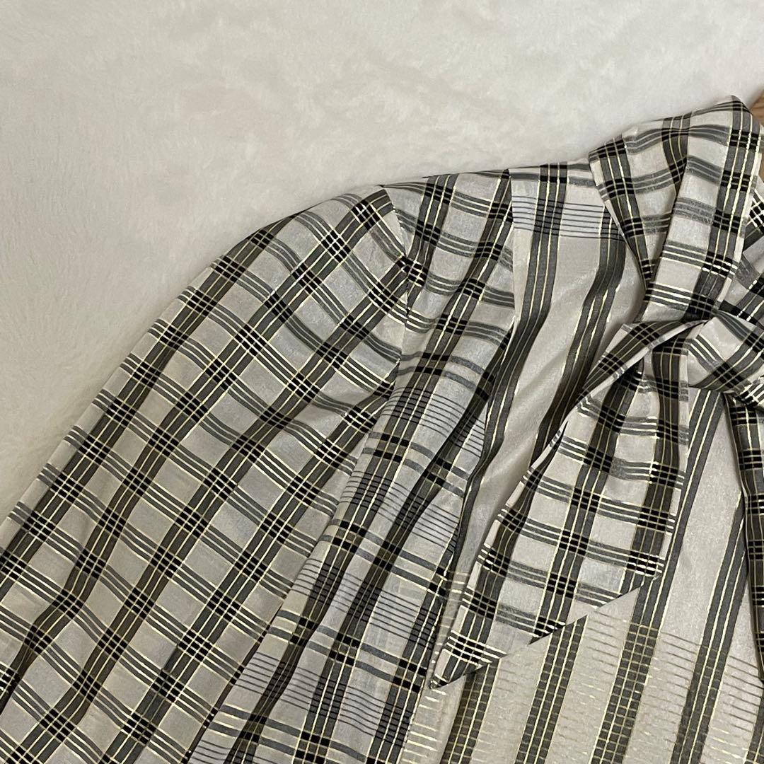 マメクロゴウチChequered Shirt With Ribbon Tie