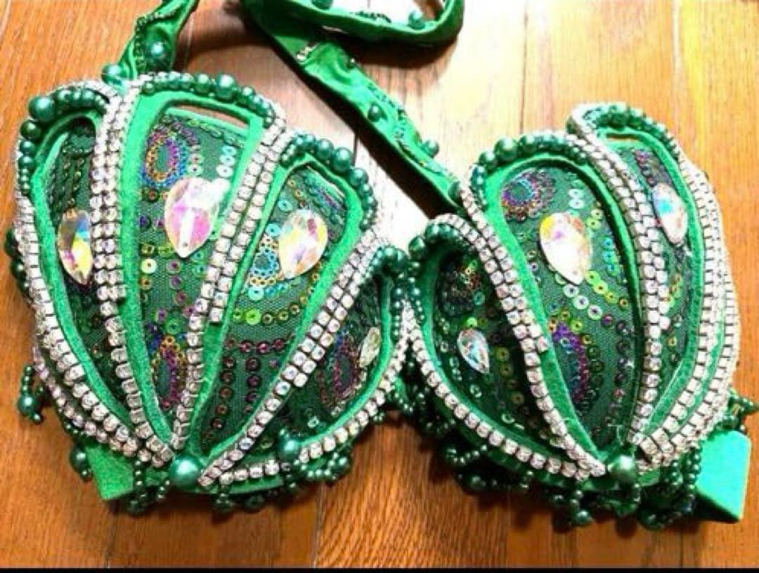 【限定お値下げ】ベリーダンス衣装ブラベルト グリーン M