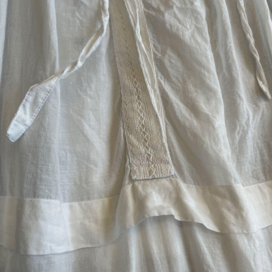 メゾンドソイル　カディコットンレースワンピ　白　サイズ2