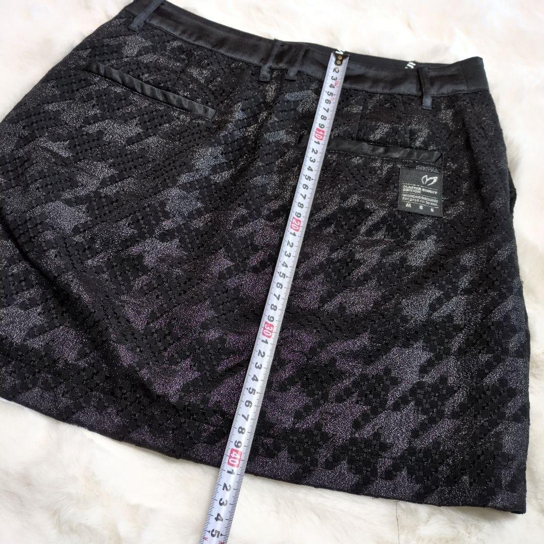 MASTER BUNNY マスターバニー ゴルフスカート ラメ 千鳥柄 黒 1