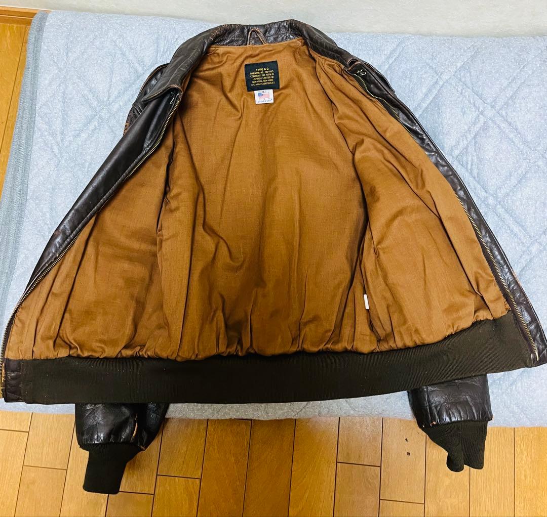 80s AVIREXA-2 レザージャケット USA製 Lサイズ茶