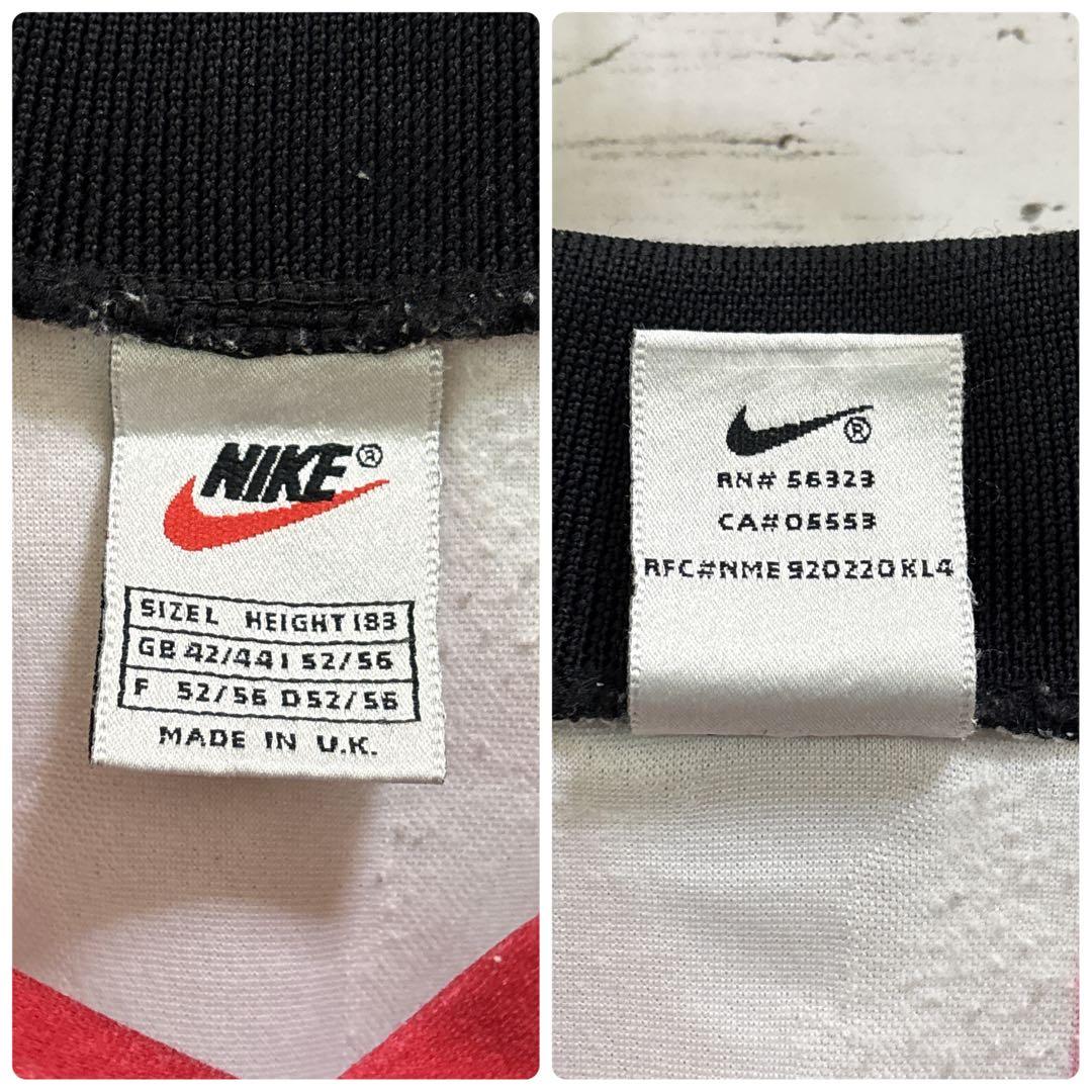 【希少】90s 銀タグ ナイキ ゲームシャツ ユニフォーム 刺繍ロゴ UK製 L