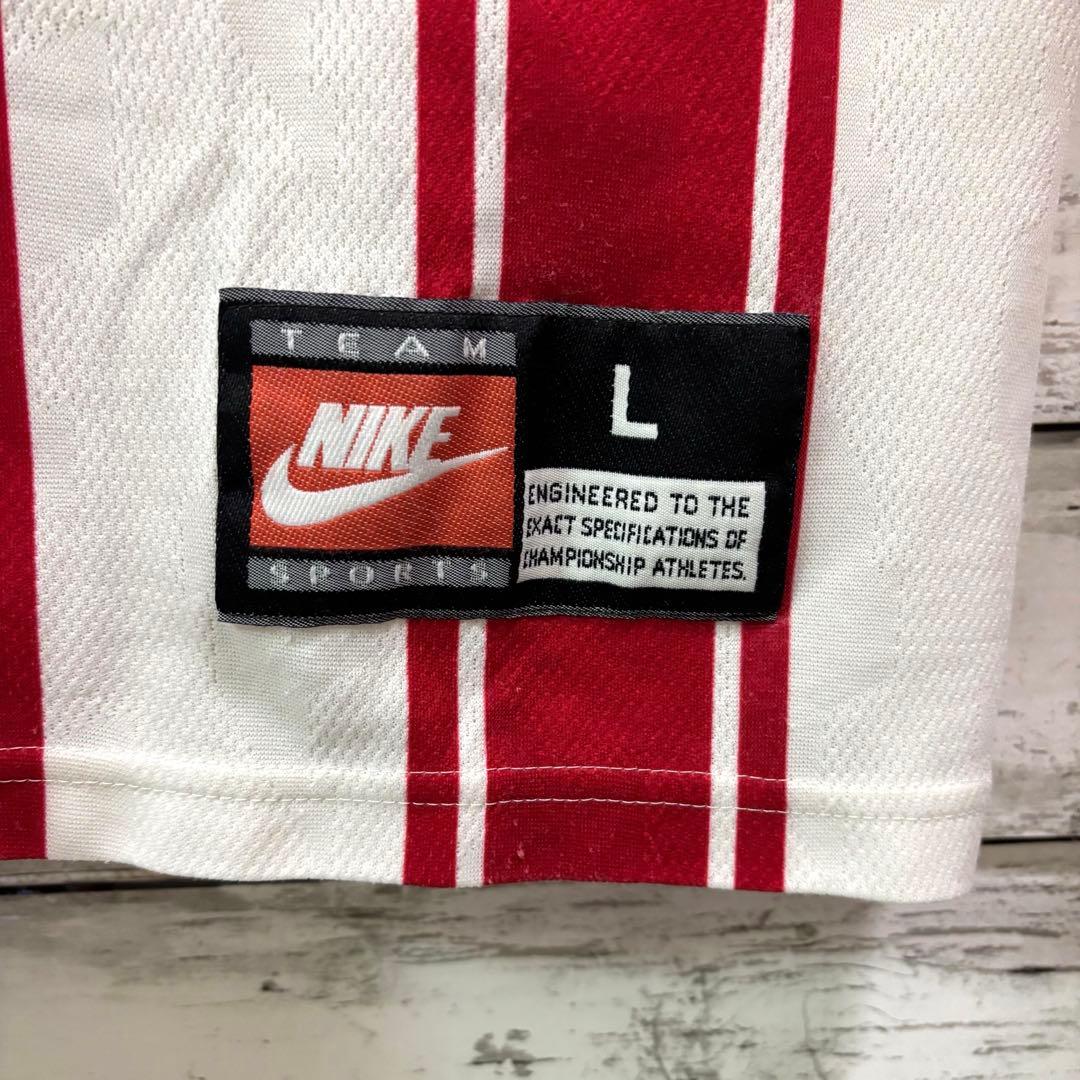 【希少】90s 銀タグ ナイキ ゲームシャツ ユニフォーム 刺繍ロゴ UK製 L