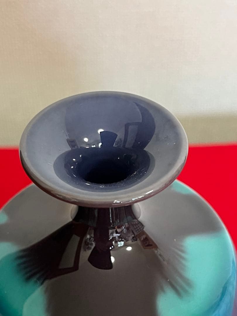 人間国宝 三代 徳田八十吉 彩釉 壺 管理T274 共箱 共布 付