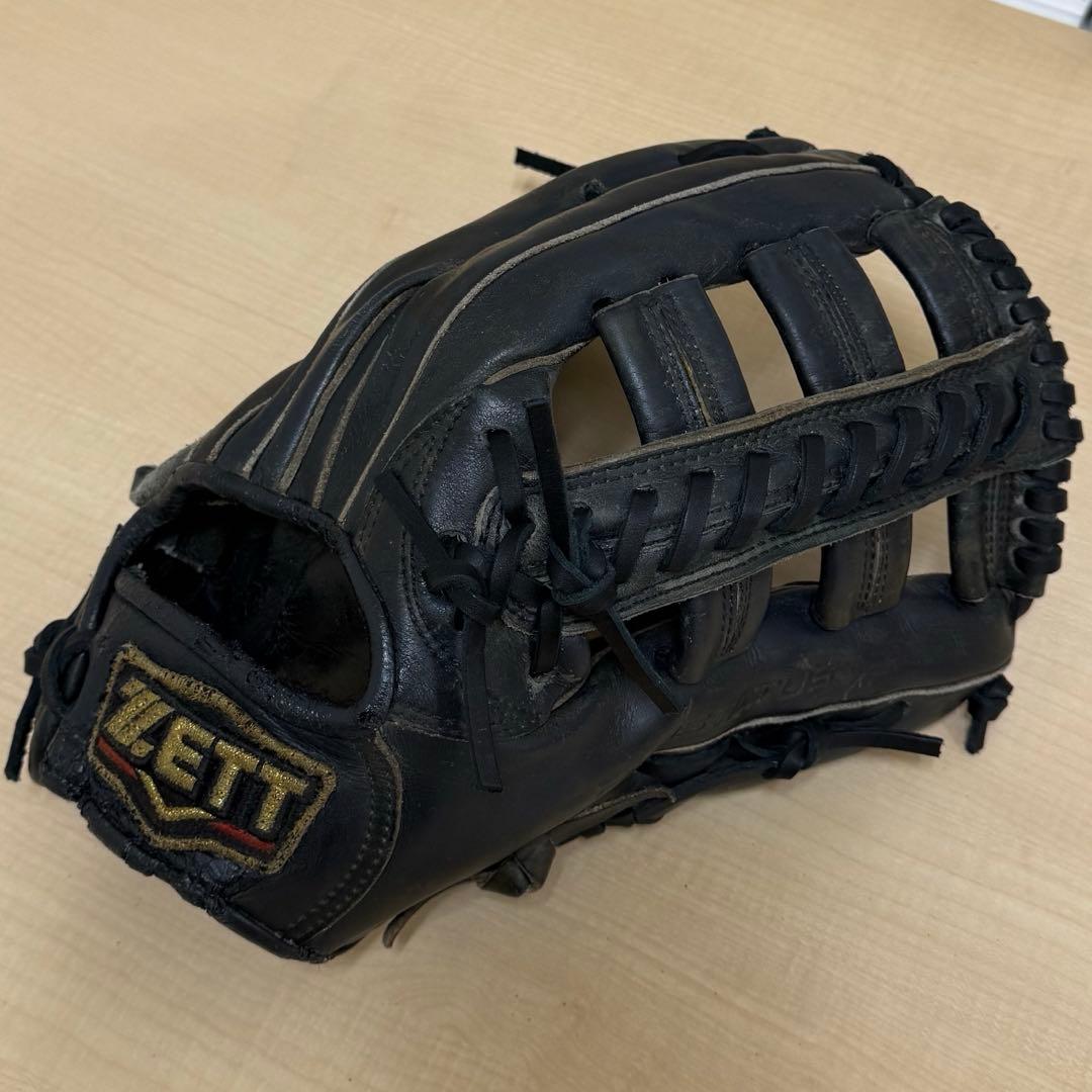 ZETT PRO STATUS 硬式外野手用グローブ ブラック 黒