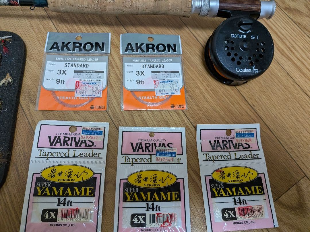 COATACフライロッド＆リール、フライ完成品、エッグフライ、テーパードリーダー