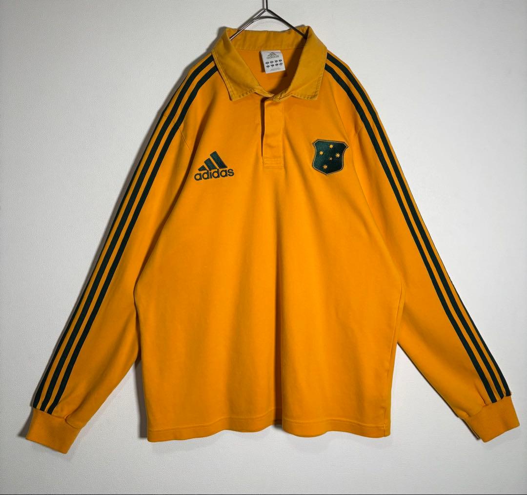 adidas アディダス　刺繍ロゴ　オーストラリア代表　ラガーシャツ