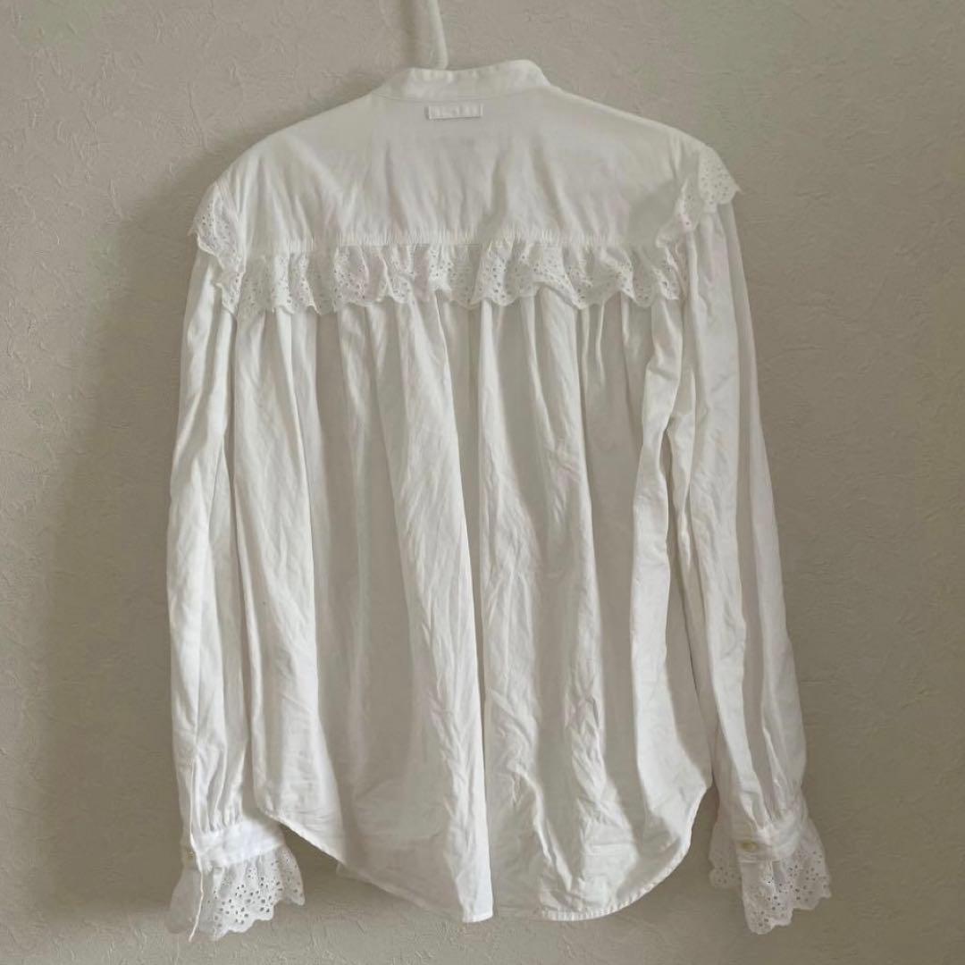 Shinzone シンゾーン　コットンフリルブラウス 長袖　白