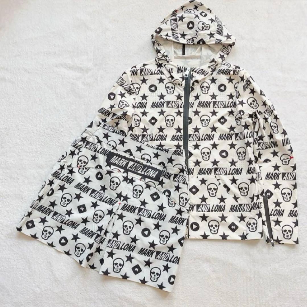美品　マークアンドロナ　セットアップ　ジャケット　スカート　パーカー　白　総柄