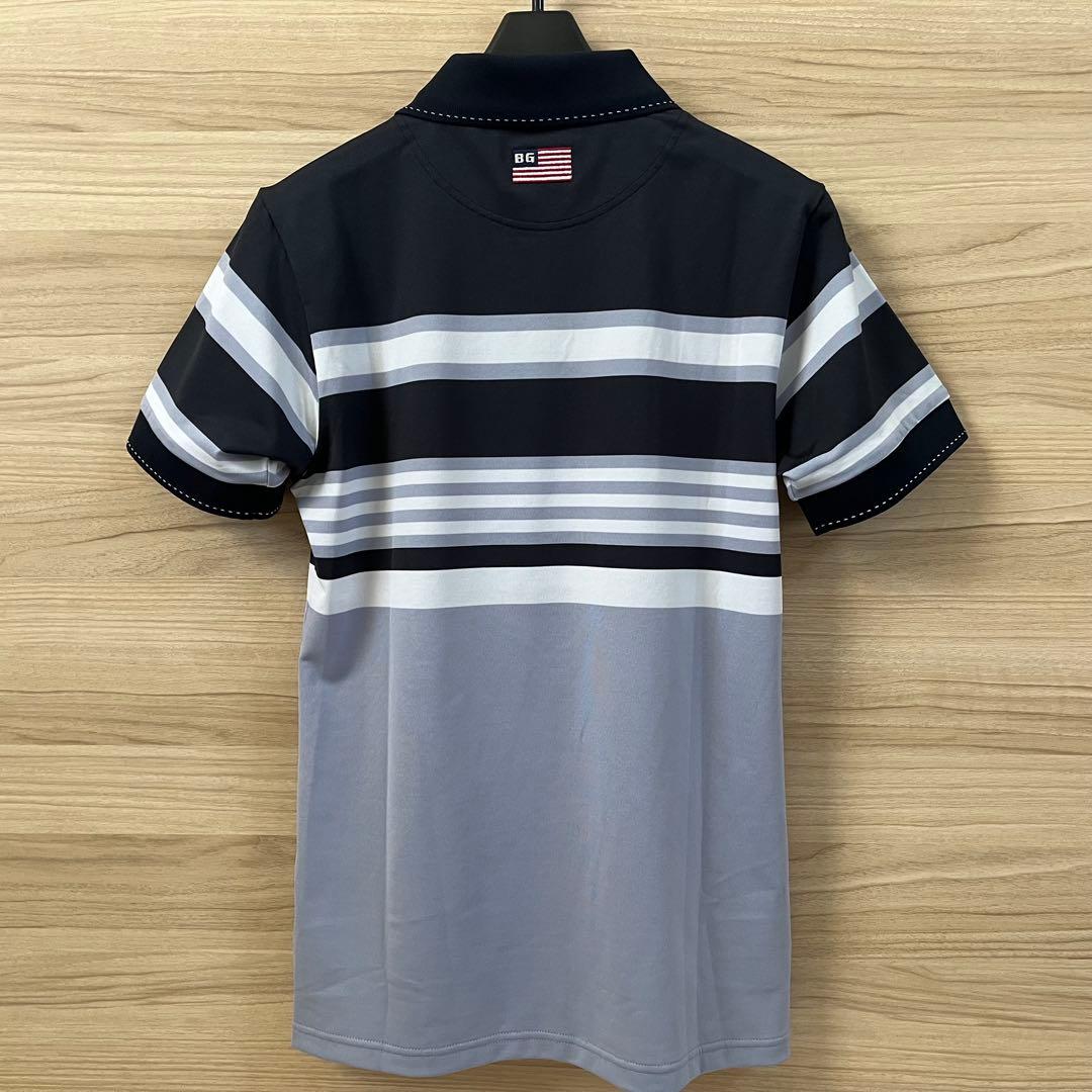 新品★24,200円 BRIEFING マリンストライプポロシャツ 紺灰メンズS