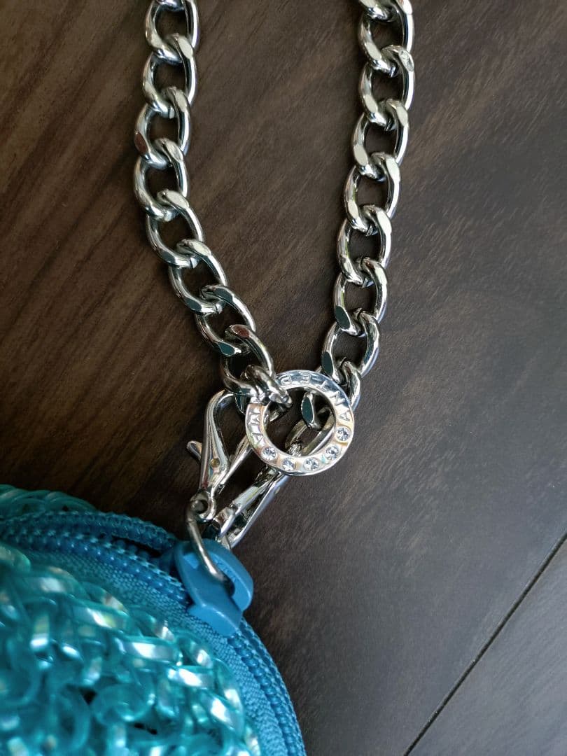 ANTEPRIMA ビーズパーティーバッグ ゴールド/ブルーポーチ