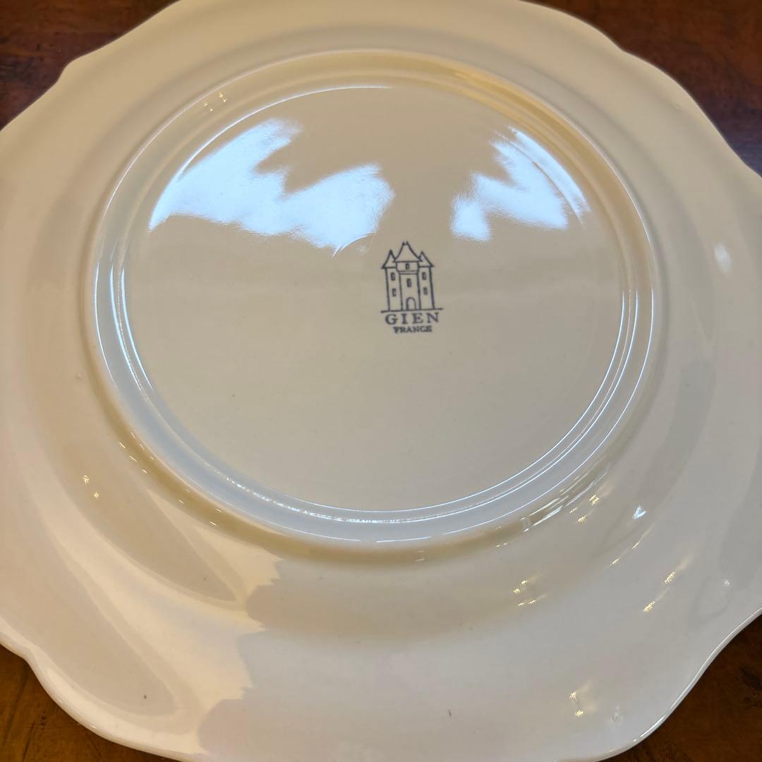 ★ジアン★ フランス　花リムプレート サイズ23cm ホワイト