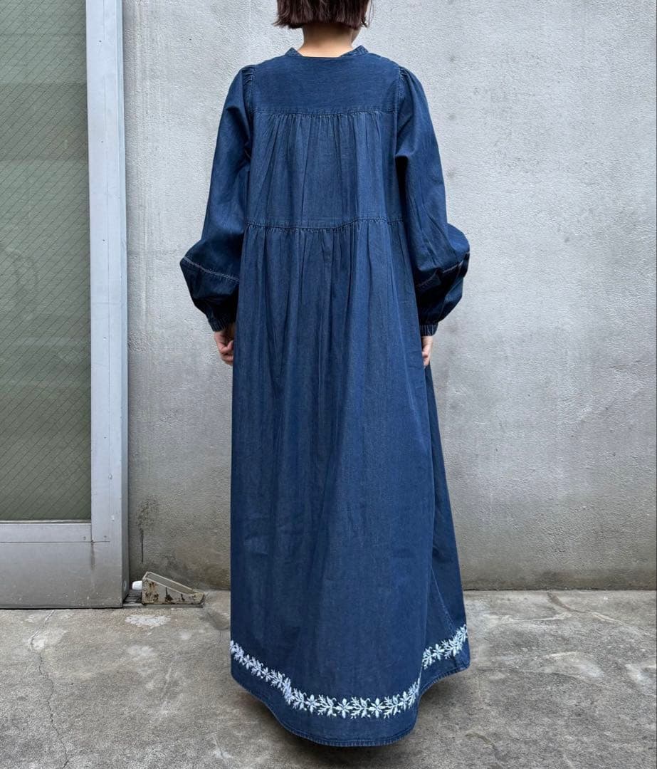 INDIAベストセットデニム刺繍ワンピース