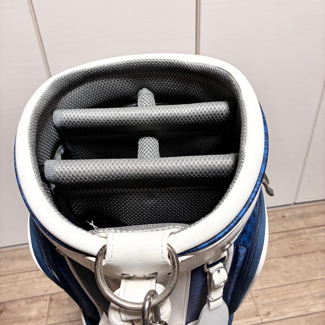 【希少】XXIOゼクシオ キャディバッグ ホワイト/ブルー千鳥柄