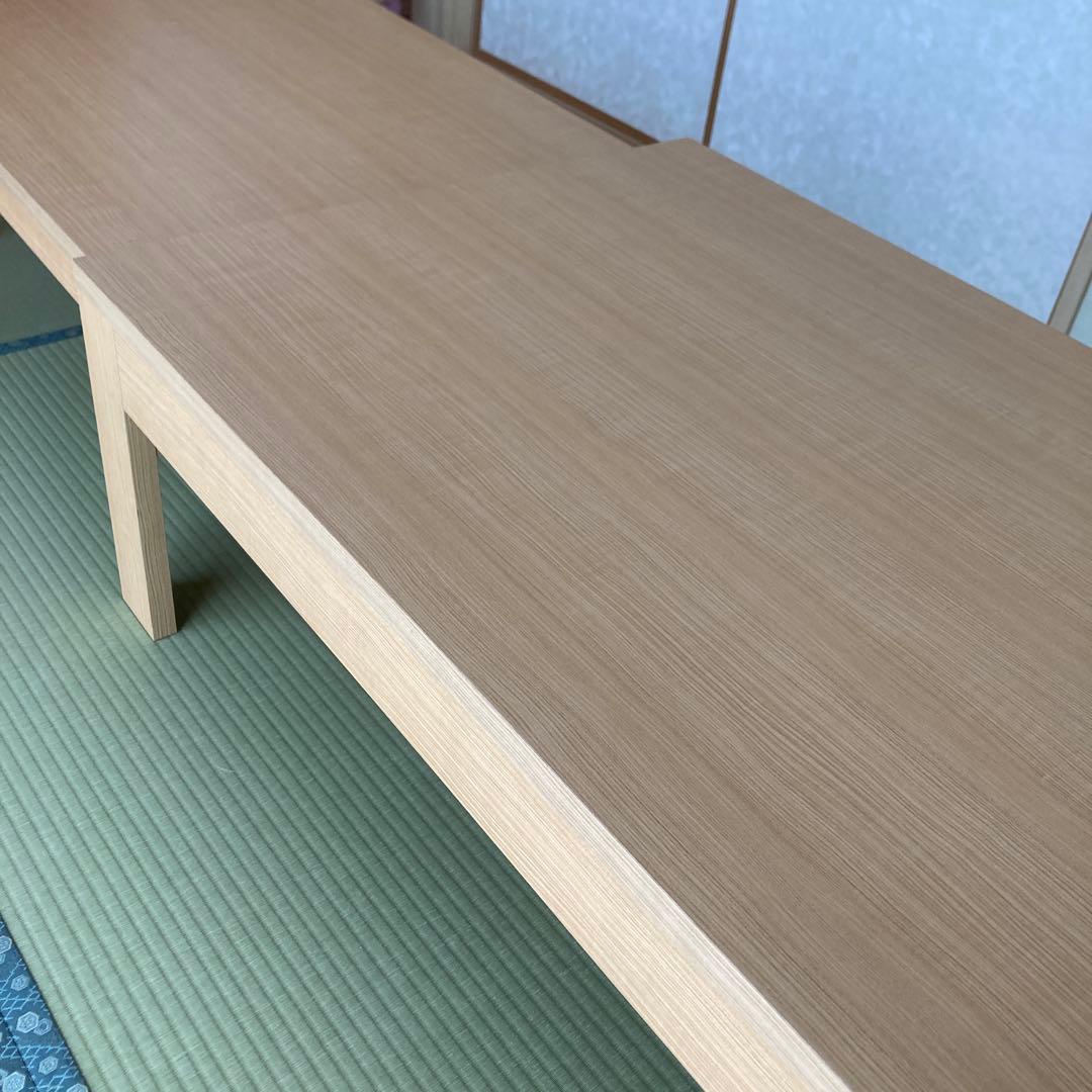 絆最大224.5センチ⭐︎120センチ　ナチュラルウッド 伸縮式テーブル