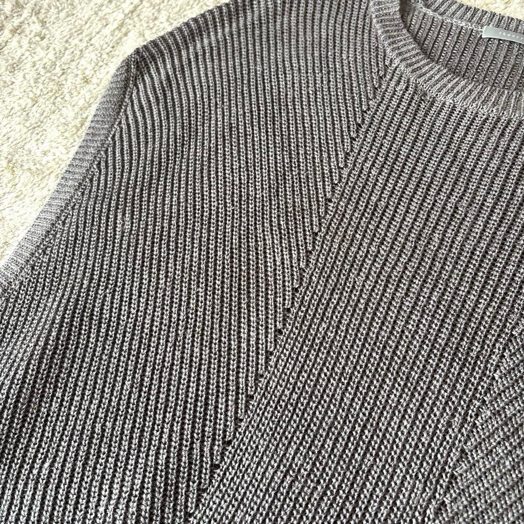 セオリーリュクス　リネン100% リネンニットベスト　モカブラウン　麻