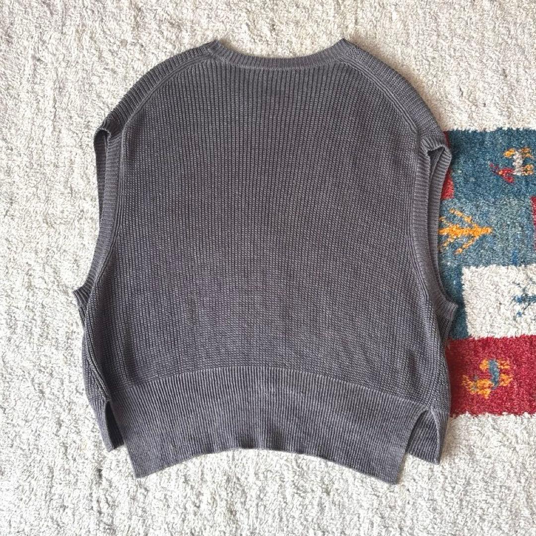 セオリーリュクス　リネン100% リネンニットベスト　モカブラウン　麻