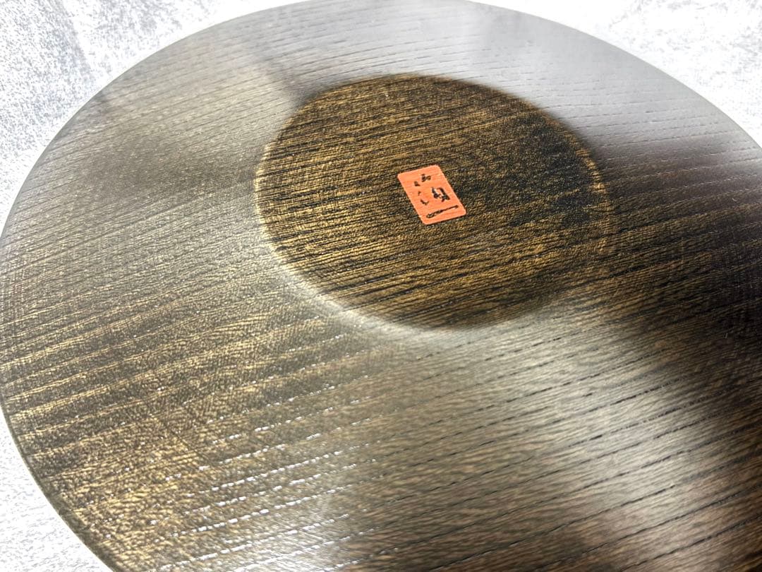 おぼろ月プレート(漆) 6寸　箔一　HAKUICHI