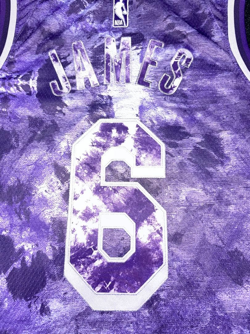 NBA LAレイカーズ レブロンジェームズ ユニフォーム 刺繍 パープル 紫