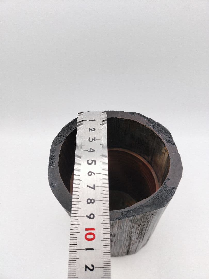 c991 竹 花入 手付 大 アジロ 唐物 写 茶道具 古物