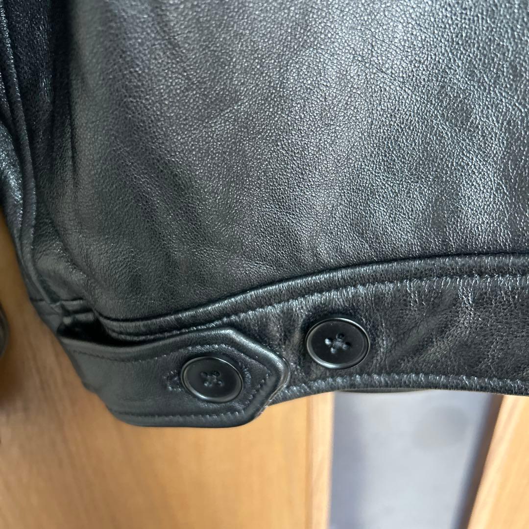 BEAMS レザージップブルゾン Mサイズ　ビームス　ワイドフィット