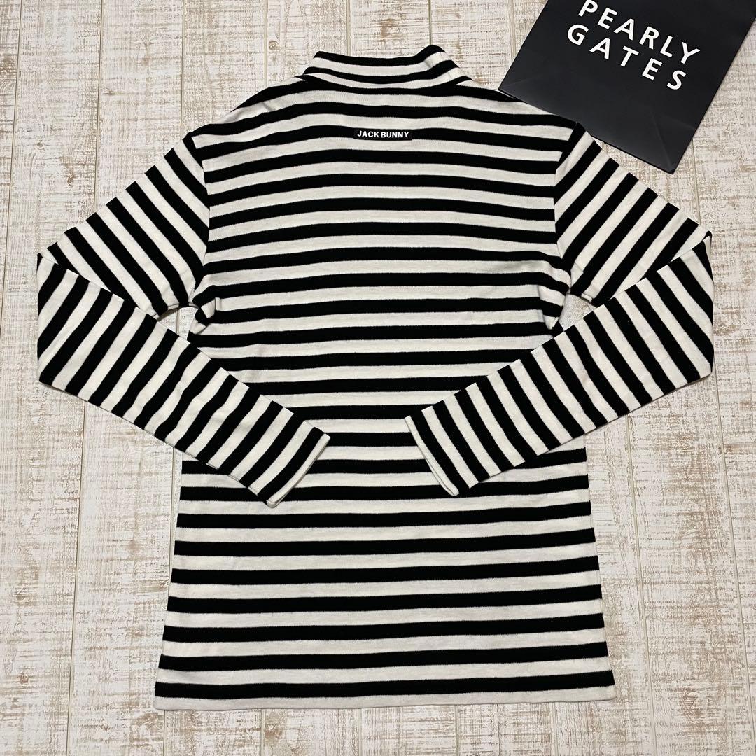 新品 ジャックバニー 長袖モックネック ボーダー ホワイト XLサイズ（6）