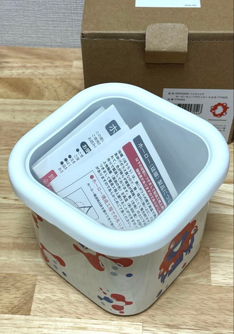 【新品】EXPO2025 ミャクミャク ホーロー キューブ ストッカー S 水玉
