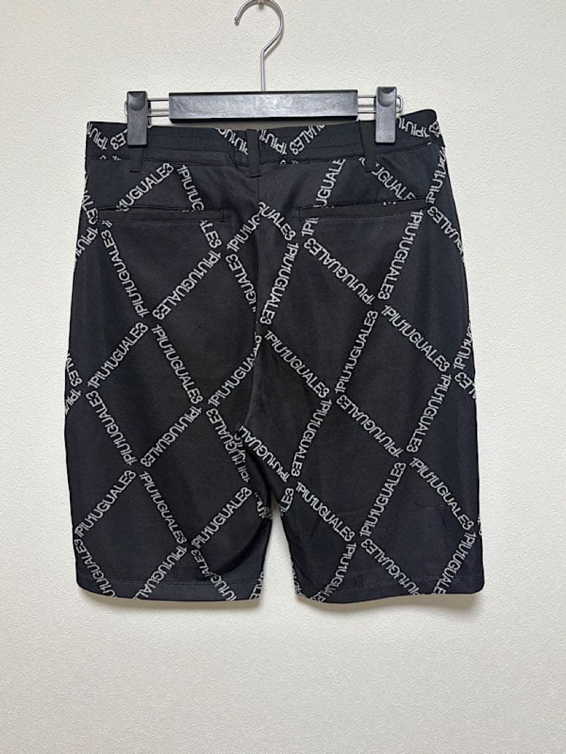 1PIU1UGUALE3 GOLF×戸賀24SSアーガイル半袖セットアップ黒Ⅵ