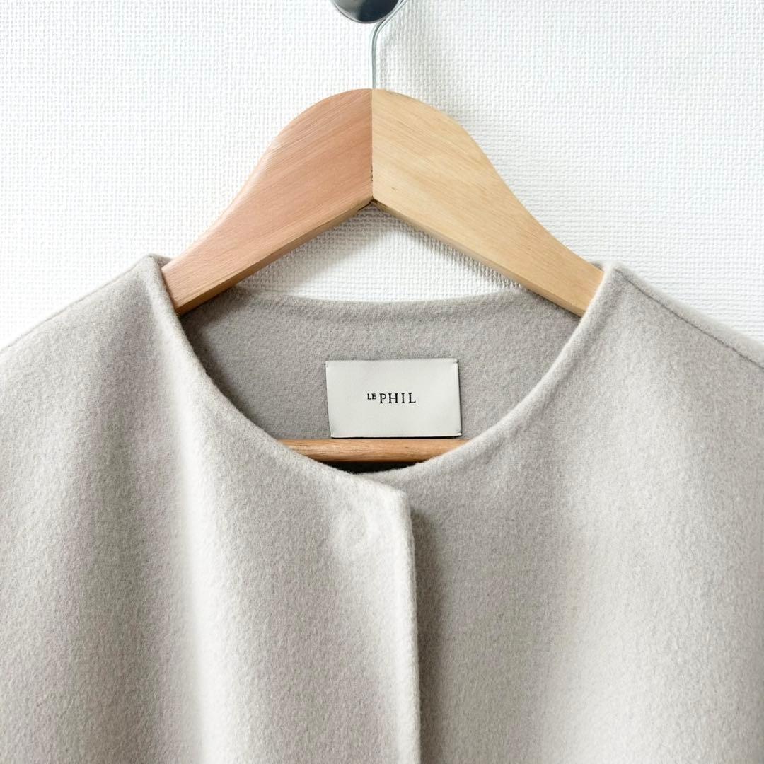 美品✨LE PHIL ソフトウールリバーポンチョ　ベージュ