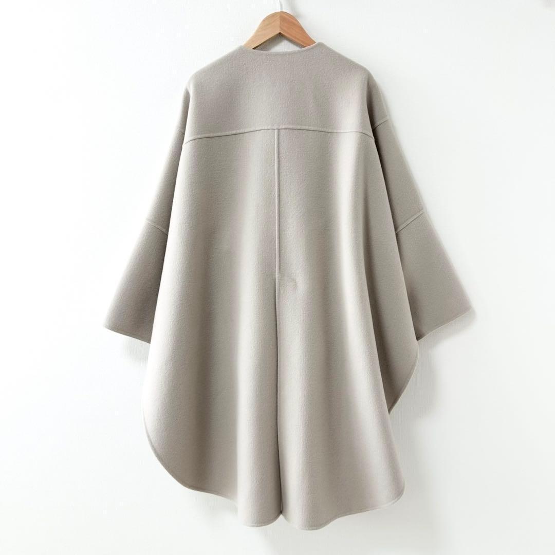 美品✨LE PHIL ソフトウールリバーポンチョ　ベージュ