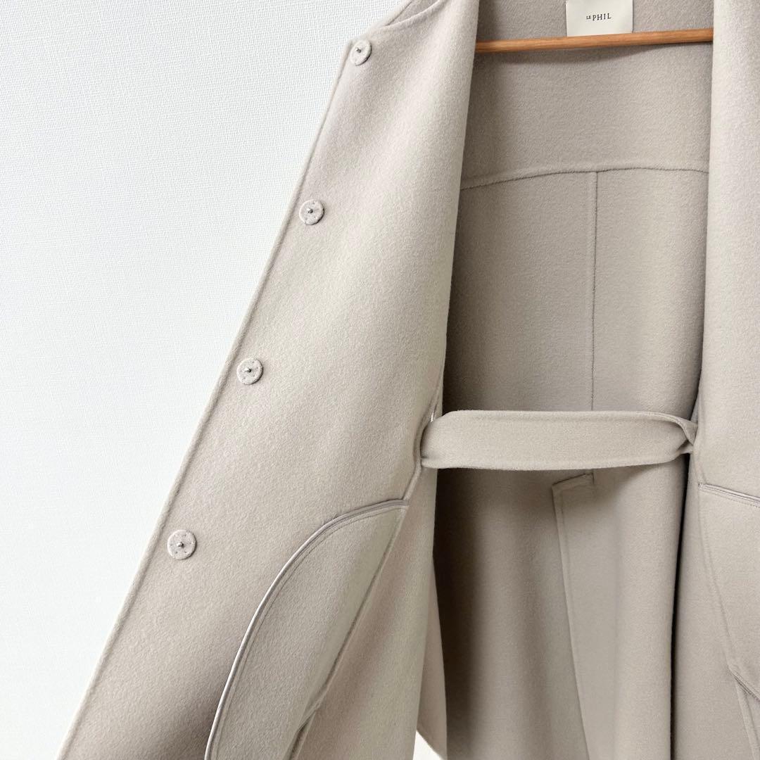 美品✨LE PHIL ソフトウールリバーポンチョ　ベージュ