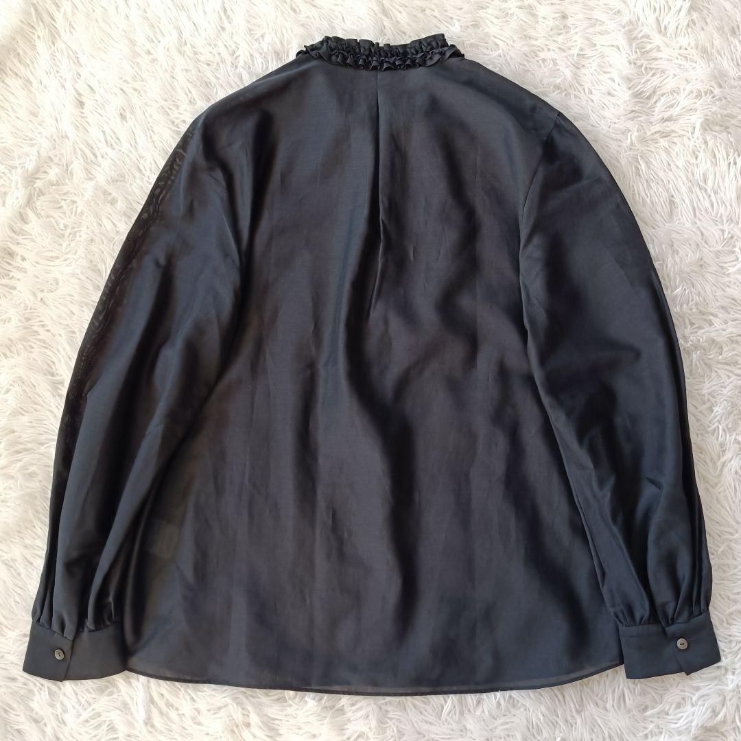 未使用級♪TOMORROWLAND コットンシルクオーガンジー フリルブラウス