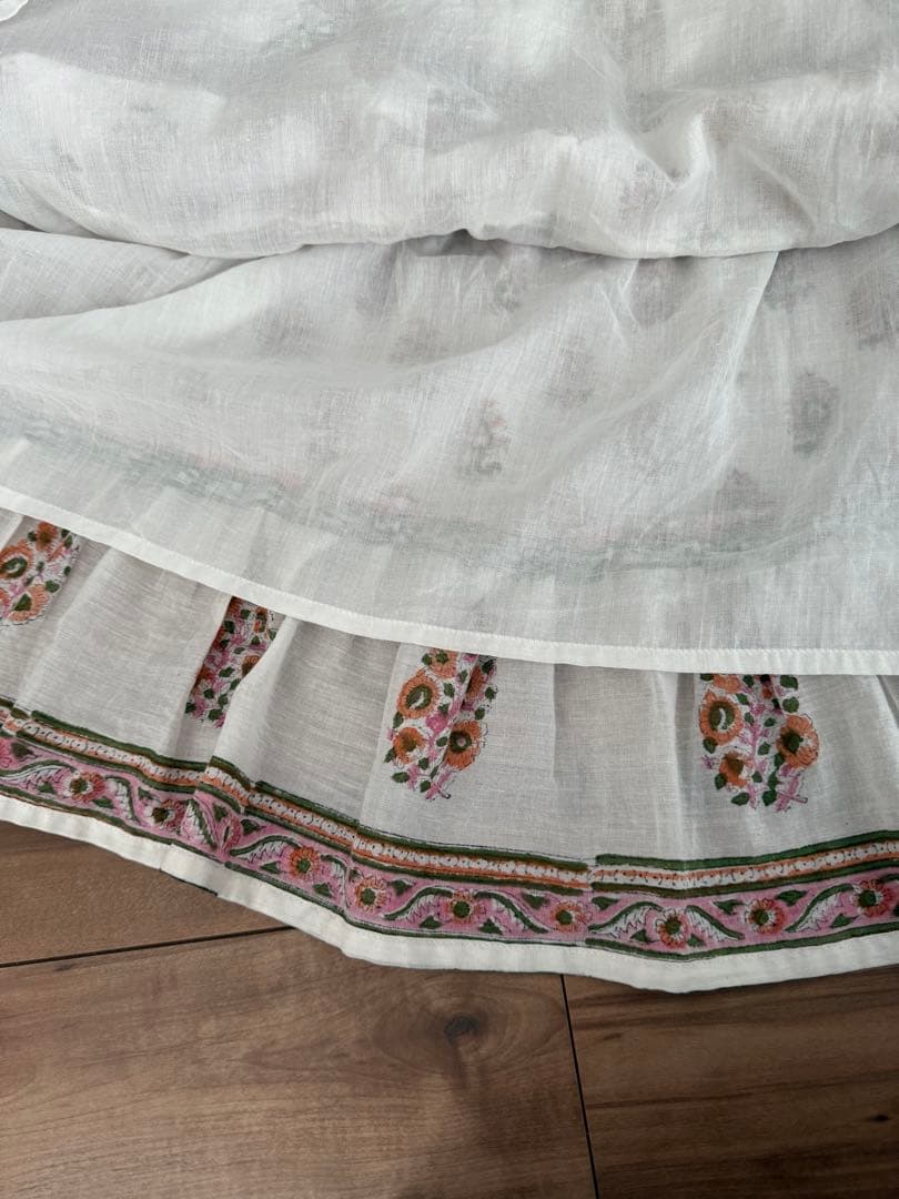 新品 インド綿ブロックプリントワンピース　Mサイズ