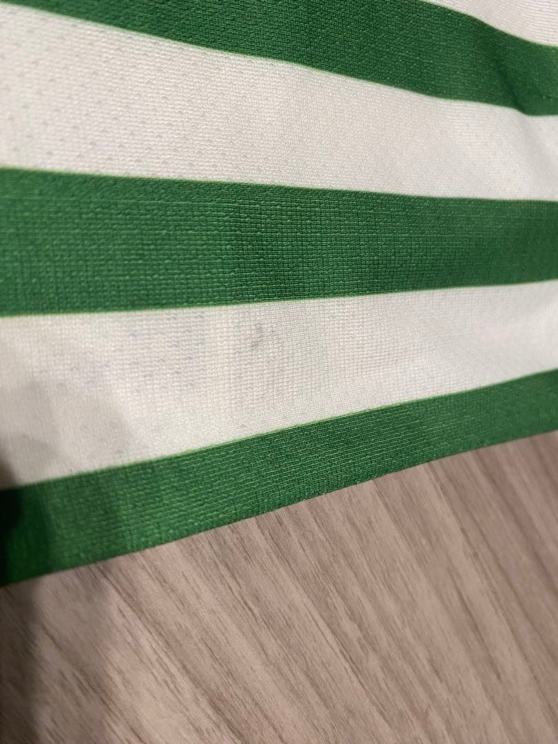 新品未使用　アルチビオ　タグ付き　緑と白のストライプノースリーブシャツ　38